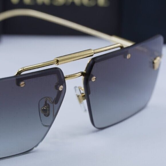 Versace VE2245 10028G Rectangle Sunglasses – Gold/Grey Gradient main image 8
